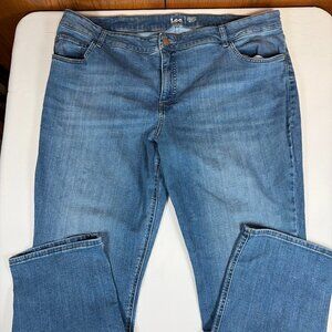 Lee Mid Rise Regular Fit Straight Leg Jeans Women's 26WP Plus Petite Blue